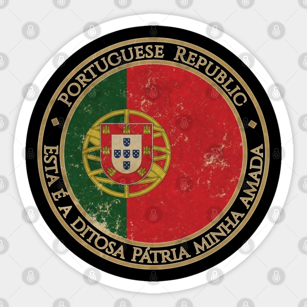 Vintage Portugal Portuguese Republic Europe European EU Flag Sticker by DragonXX